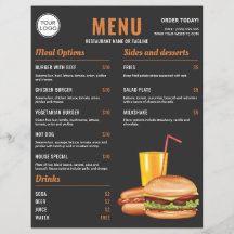 Preços do Menu de Comida Hambúrguer Cachorro Quent