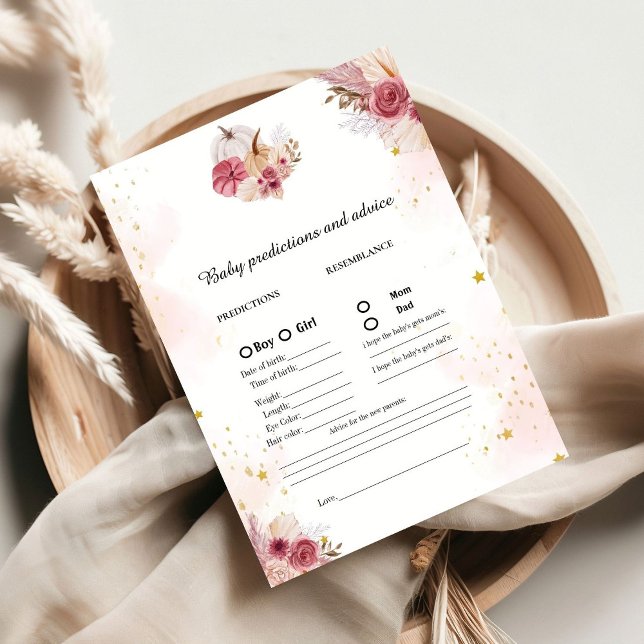 Predição de bebê Abóbora Queda Cartão de Bebê Chuv (Criador carregado)