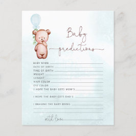 Predições de Bebê do Jogo do Chá de fraldas Urso