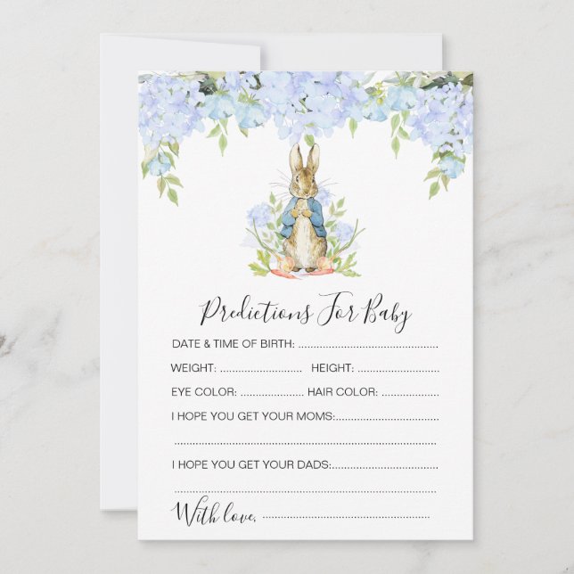 Predições De Bunny Para Convite De Jogo De Chá de  (Frente)