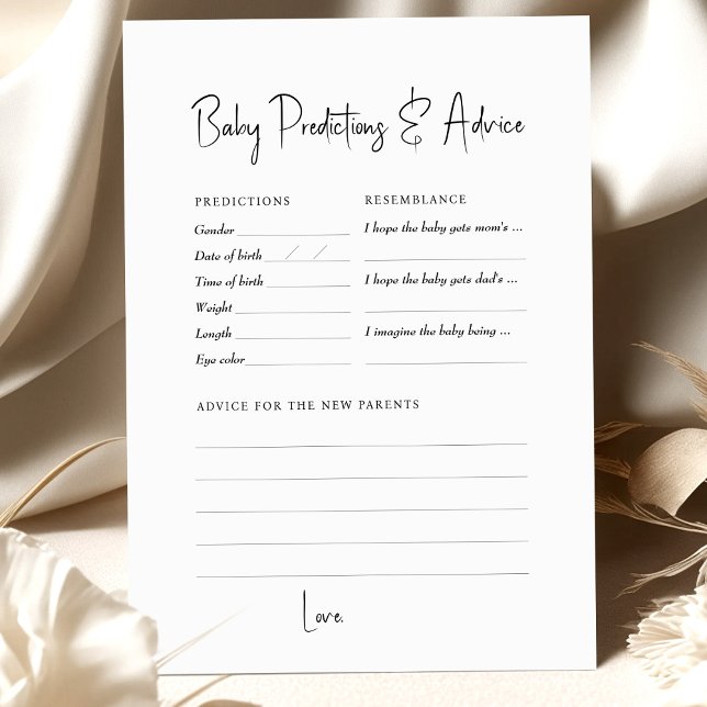 Predições de jogos de chá de fraldas e conselheiro (Criador carregado)