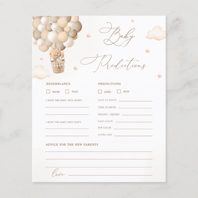 Predições do Chá de fraldas Neutro e Jogo de Conse (Frente)