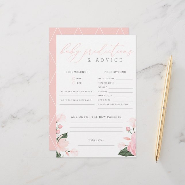 Predições e conselhos do Chá de fraldas Floral Cor (Frente/Verso In Situ)