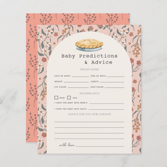 Predições e conselhos para bebês, cor-de-rosa, (Frente/Verso)