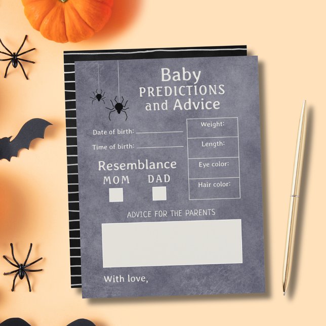 Predições e conselhos sobre o Chá de fraldas de Sp (Spider Halloween Baby Shower Predictions & Advice)