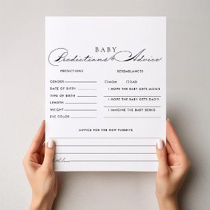 Predições minimalistas para bebês e cartões de