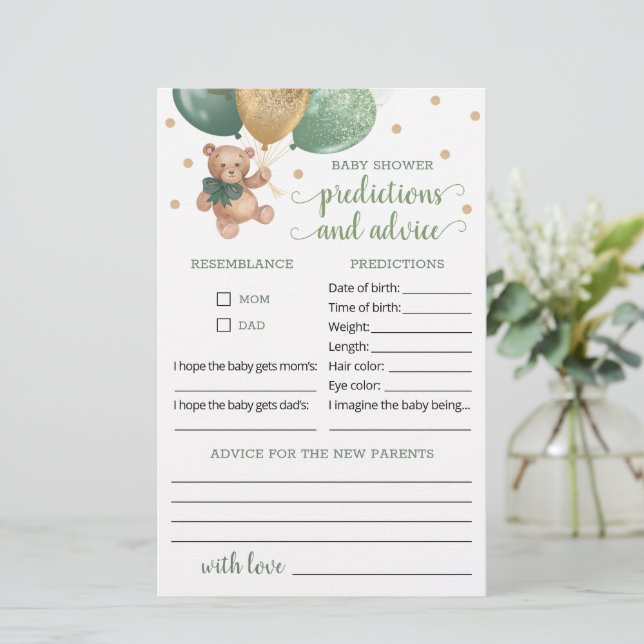 Predições para bebês e Chá de fraldas de conselho  (Em pé/Frente)