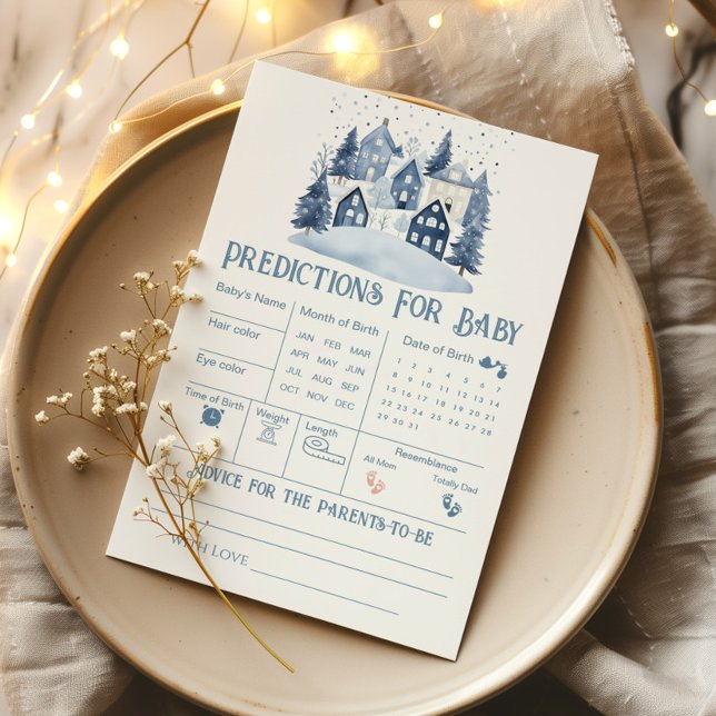 Predictions and Advice Christmas Village Navy Card (Criador carregado)