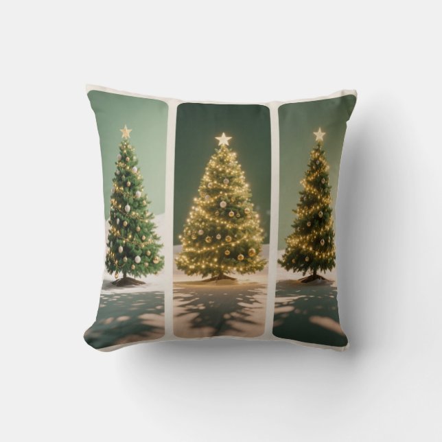 Preencha o clima de Natal! Almofada de árvores (Frente)