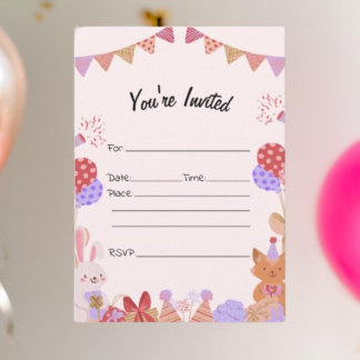 Preencha o Convite de Aniversário do Vazio