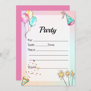 Preencha O Convite De Aniversário Do Vazio