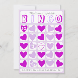 Preencha-o no cartão de jogo de bridal bingo púrpu