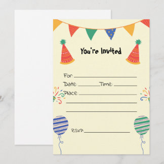 Preencher o Convite de Aniversário do Vazio