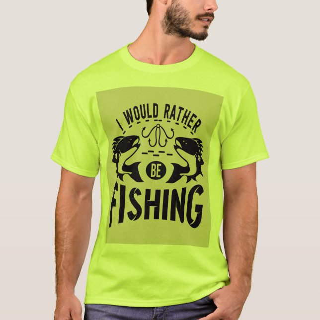 Preferencialmentes estão pescando camiseta masculi (Frente)