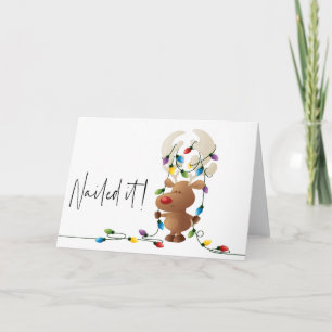 Pregado lhe, alce Tangled o cartão de Natal das