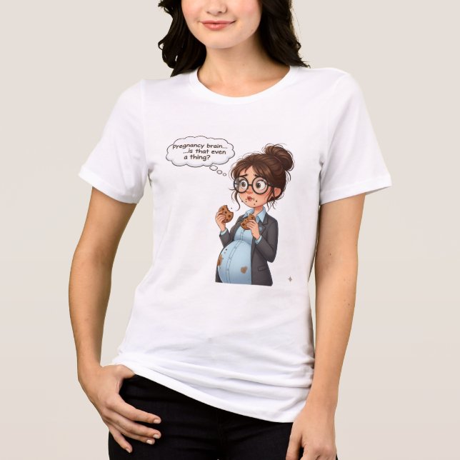 “Pregnancy Brain Funny T-Shirt | Cute Maternity  (Frente)