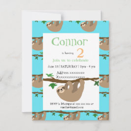 Preguiça bonito, convite de aniversário