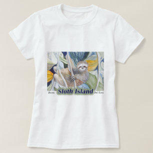 Preguiça da floresta húmida no t-shirt Panamá d