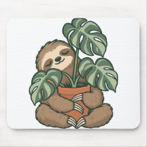 Preguiça de Mãe de Planta Abraçando Mousepad Monst