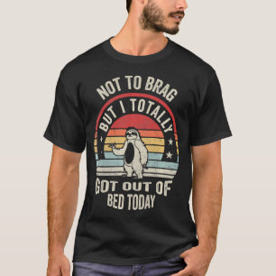 Preguiça Engraçada Saiu da Cama Hoje Camisa Retro