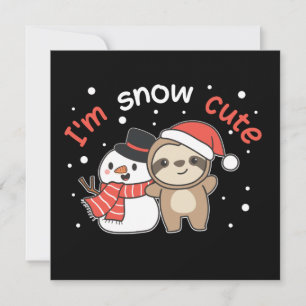 Preguiça Estou Neve Fofa Boneco de Neve Convite Pi