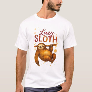 Preguiçoso Bicho-Preguiça em Tinta Álcool Camiseta