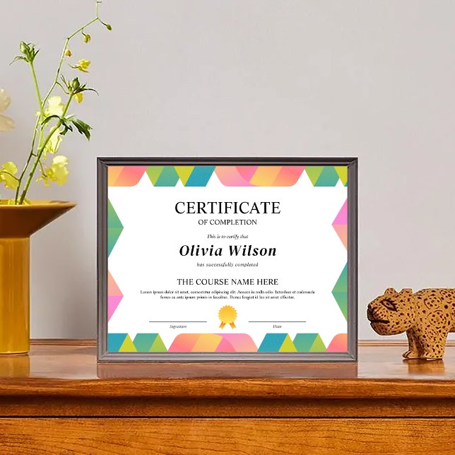 Prêmio de Certificado de Conclusão Editável (Editable Certificate of Completion Course Award)