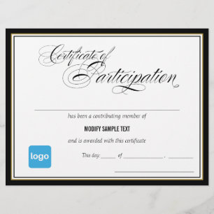 Prêmio de certificado de participação - Adicionar 