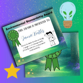 prêmio de certificado de prêmio ambiental