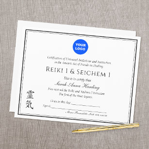 Prêmio de certificado de profissional do reiki