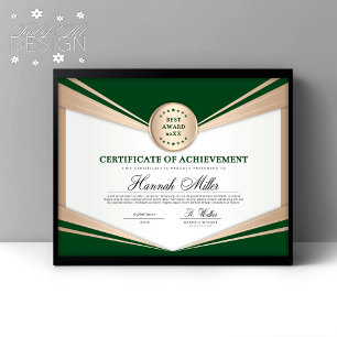 Prêmio de certificado profissional de desempenho