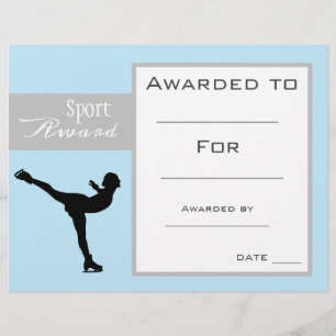 prêmio de certificados de patinação desportiva