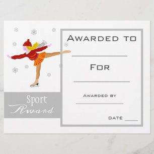 prêmio de certificados de patinação desportiva
