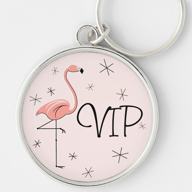 Prêmio de chaveiro de "VIP" Rosa Flamingo (Frente)