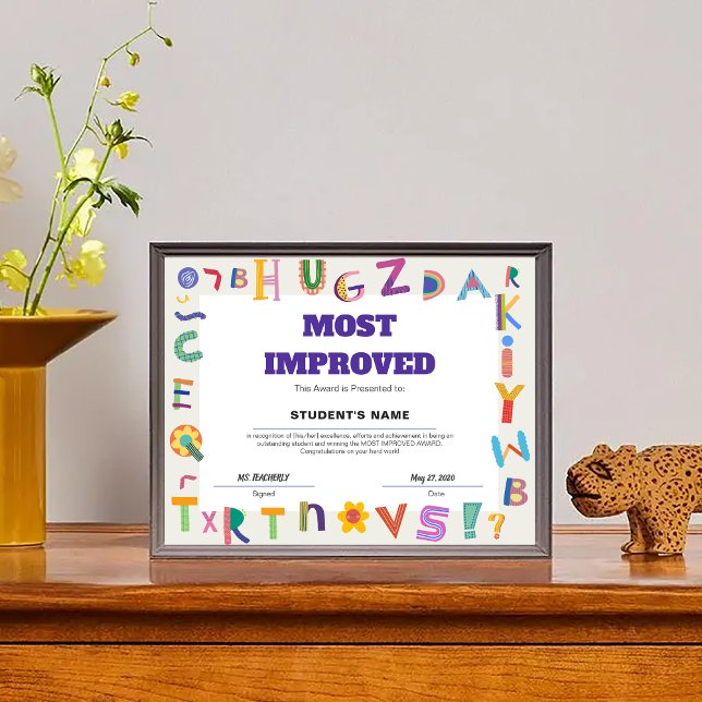 Prêmio de classe de desempenho mais aprimorado per (Customizable Most Improved Achievement Class Award)