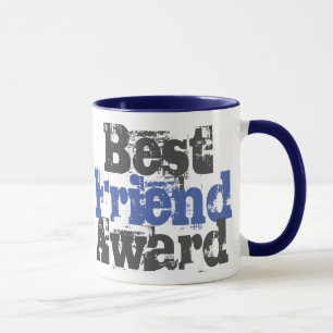 Prêmio de Melhor Amigo em Caneca Azul e Cinza