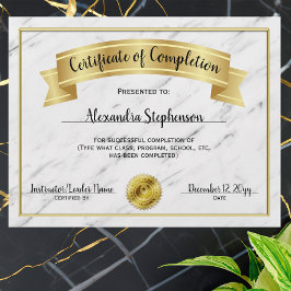 Prêmio do curso de conclusão do certificado de már