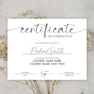 Prêmio do curso Elegante de beleza do certificado