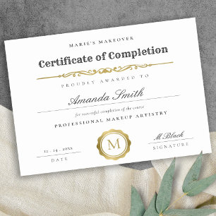 Prêmio Dourado de Certificado de Conclusão Preto B