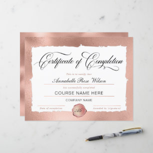 Prêmio Elegante de Certificado Dourado de Conclusã