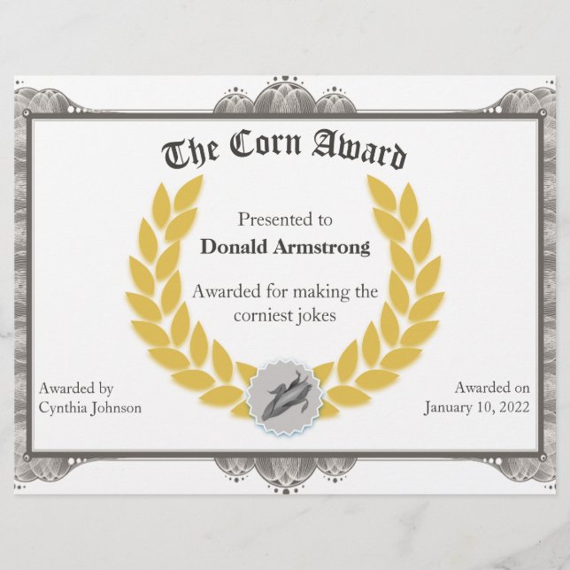 Prêmio Funny Funcionário - Milho (Frente)