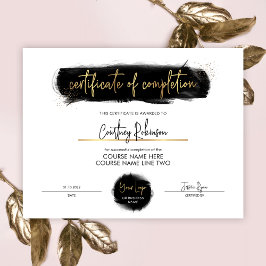 Prêmio Preto e Dourado do Certificado de Conclusão