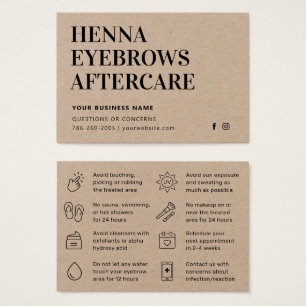 Premium Kraft Henna Brows Cartão de Pós-Cuidados