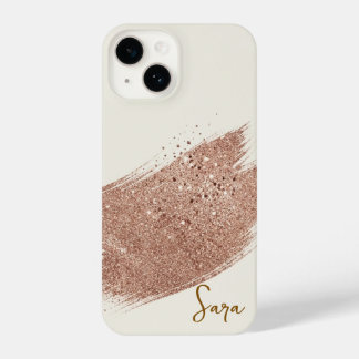 Premium Warm Ivory & Rose Gold Glitter Abstract Lu