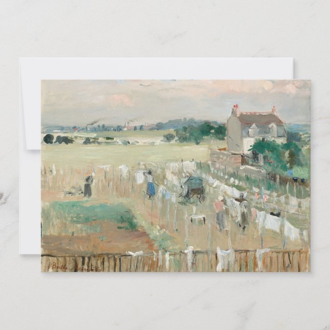 Prendendo a roupa para secar | Berthe Morisot (Frente)