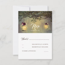 Prendendo Lanternas RSVP de Casamento outono Român