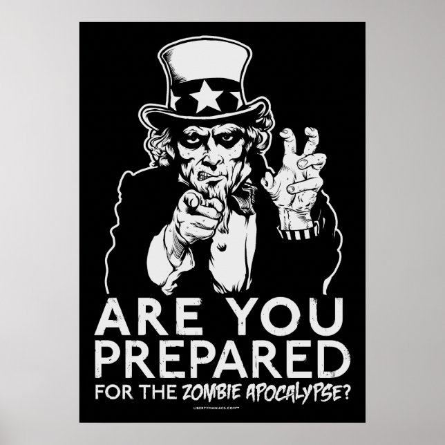 Prepare-Se Para A Poster Do Apocalipse Zombie (Frente)