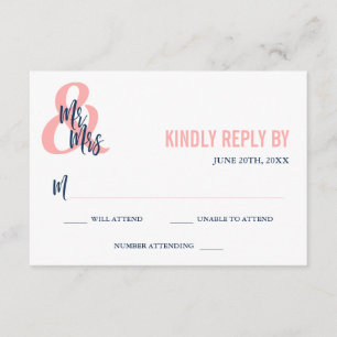 Preppy Coral & Marinho Sr & Sra. Wedding RSVP