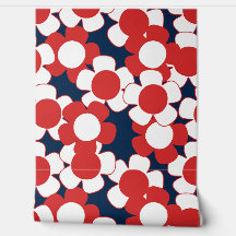 Preppy Daisy Floral Total – Vermelho Branco e Azul
