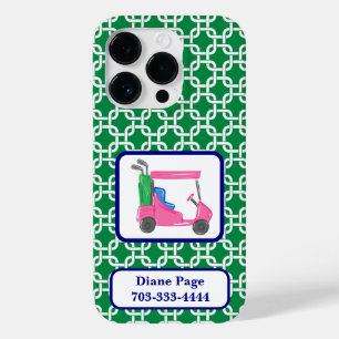 Preppy Green Link - Padrão de link branco rosa - C